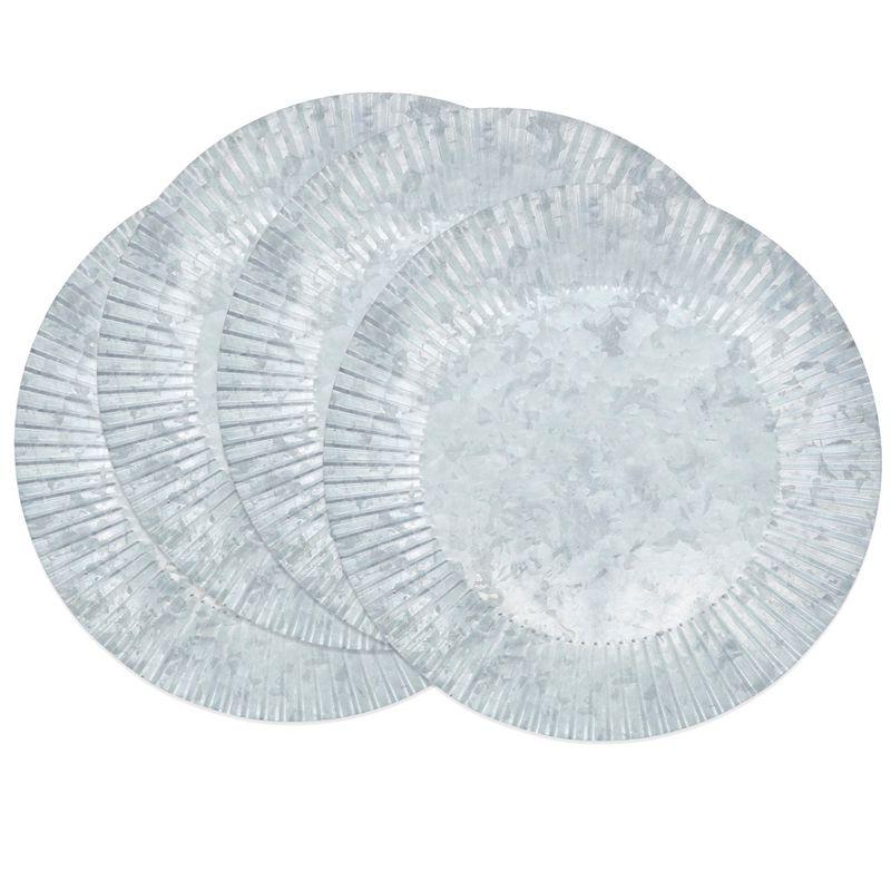 Rustic Ruffled Galvanized Charger Plate (Set Of 4)