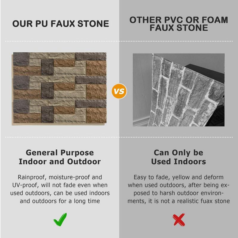 Faux Stone Wall Covering Panels for Interior and Exterior Decor Panels