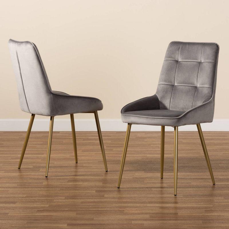 2pc Gavino Metal Dining Chair Set - Baxton Studio