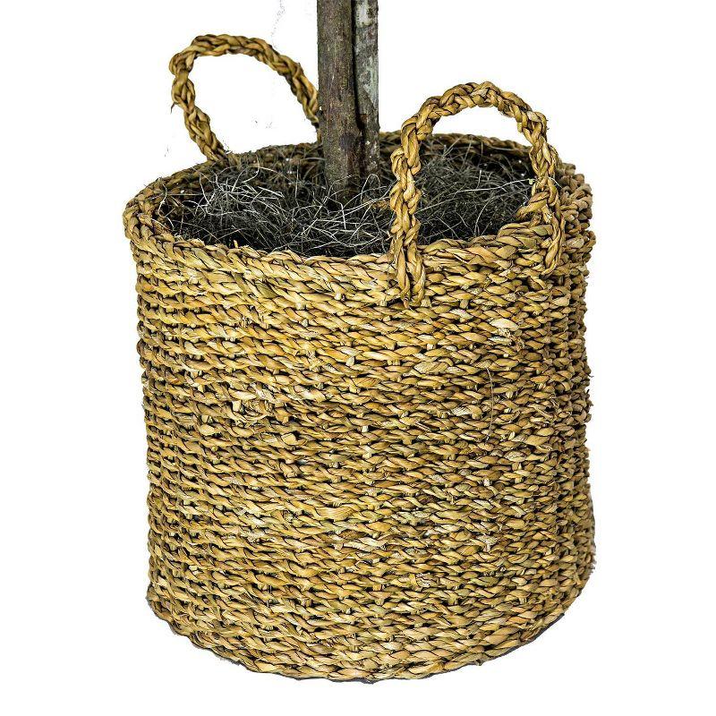 72" Artificial Ficus Tree in Basket - LCG Florals: Indoor Polyester Faux Foliage, No Assembly Required