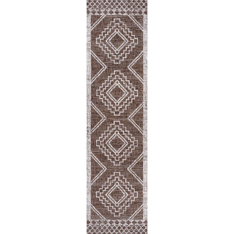 Tribal Diamond Medallion Brown/Beige Indoor/Outdoor Rug