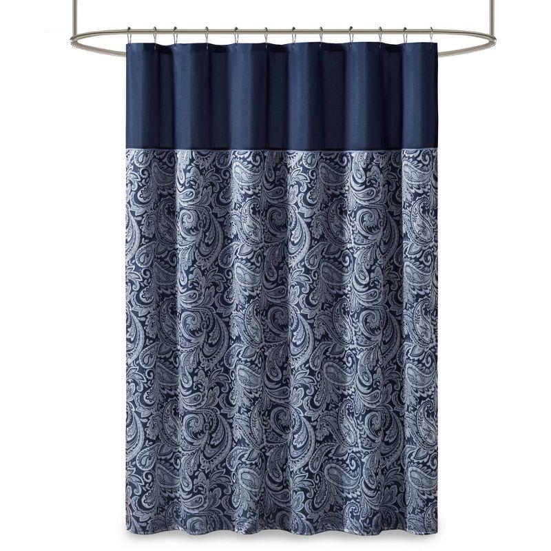 Madison Park Aubrey Paisley Jacquard Shower Curtain