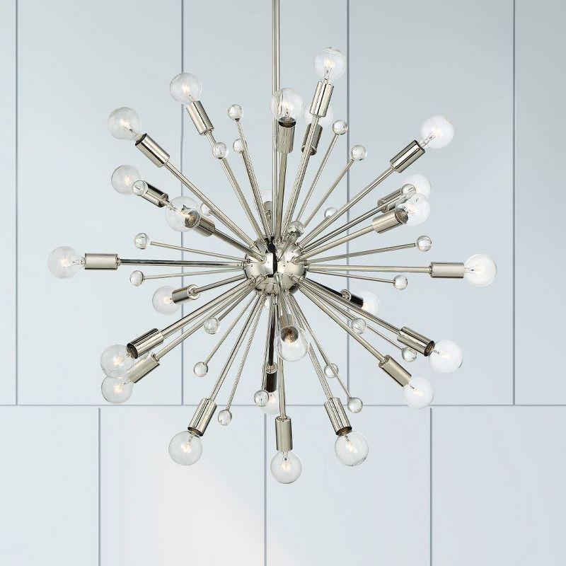 Galea Matte Black 24-Light Sputnik Chandelier with Glass Baubles