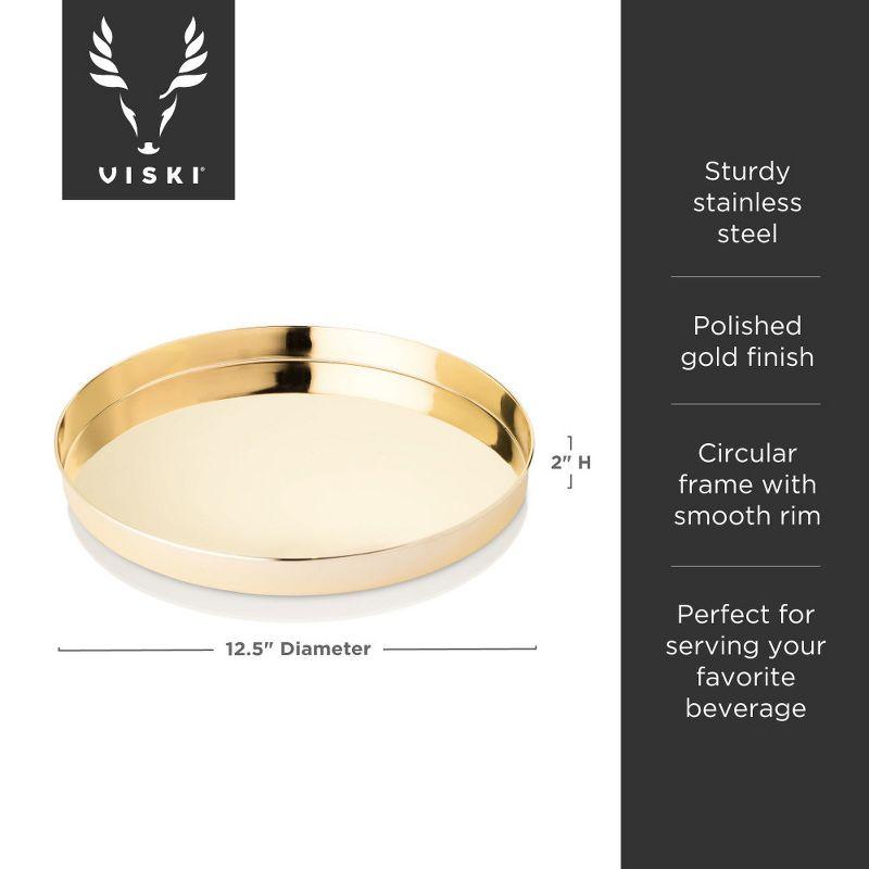 Round Serving Tray in Gold
