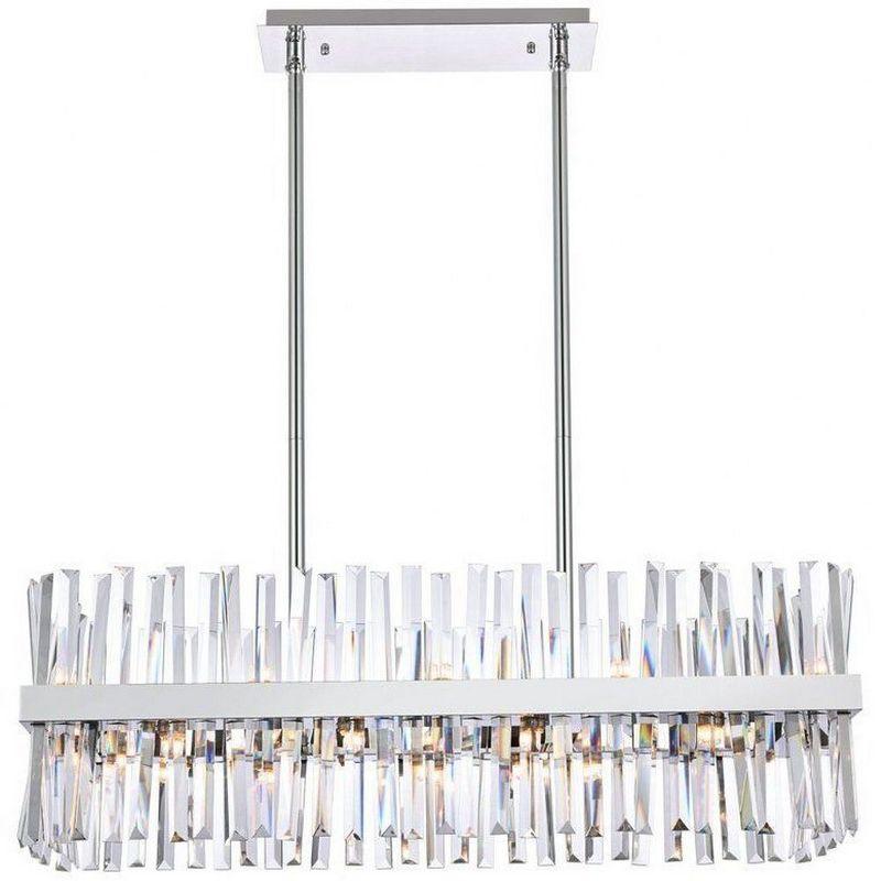 Serephina Chrome and Crystal 20-Light Rectangular Chandelier