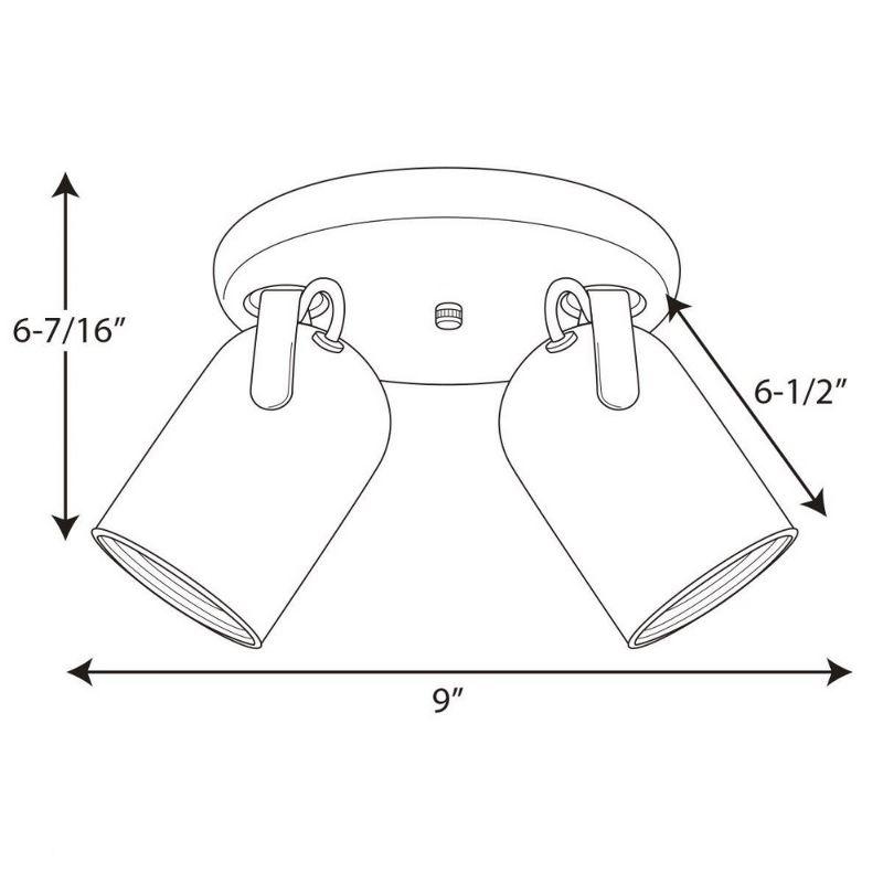 Brushed Nickel 2-Light Adjustable Ceiling Mount Fixture