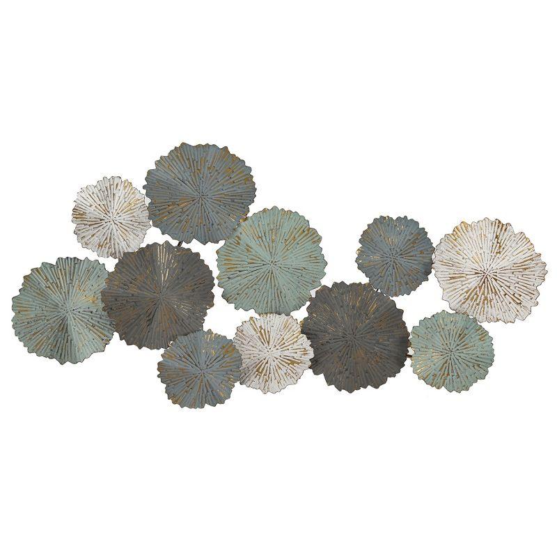 LuxenHome 48" Multicolor Metal Floral Wall Sculpture