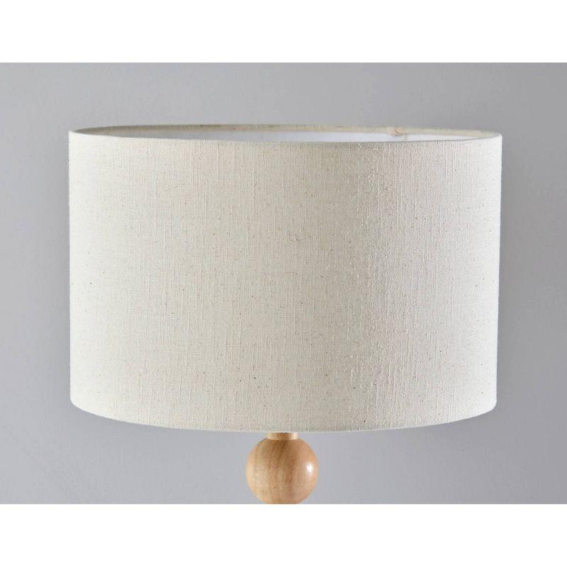 Adesso Orchard Table Lamp Natural: ETL Listed, Linen Drum Shade, Wood Base, 3-Way Rotary Switch