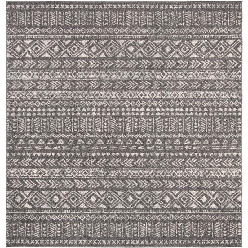 Tulum TUL263 Power Loomed Indoor Accent Rug - Dark Grey/Ivory - 3'x3' - Safavieh