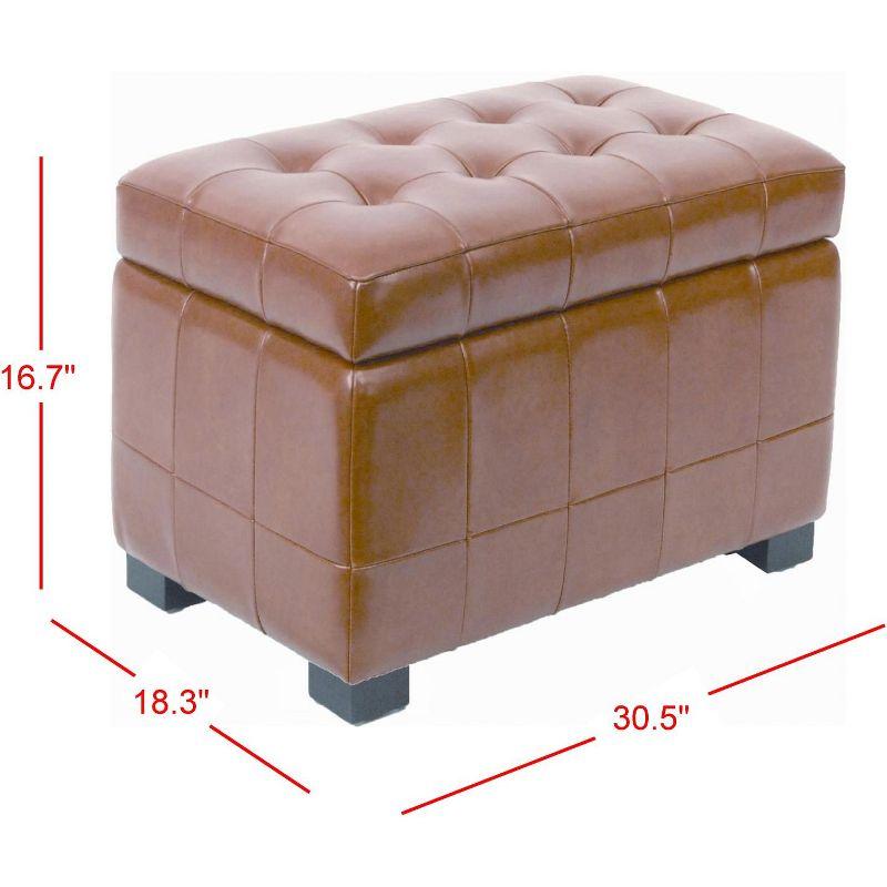 Manhattan Small Storage Ottoman - HUD4201 - Saddle - Safavieh Couture