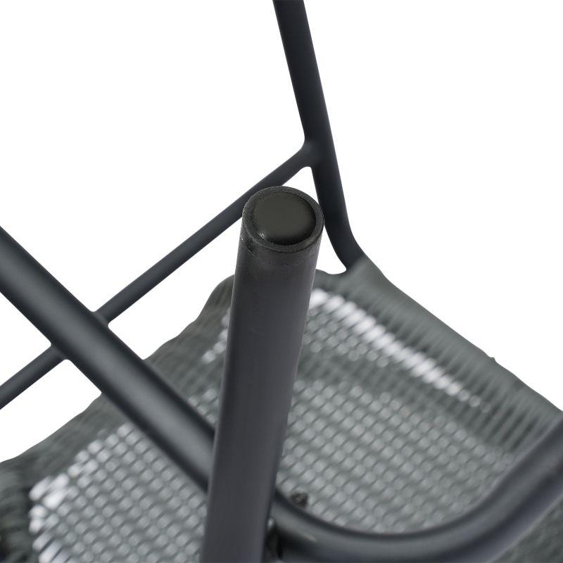 Flash Furniture Lila Commercial Indoor-Outdoor Rattan Restaurant Barstool with Aluminum Frame (Set of 2)