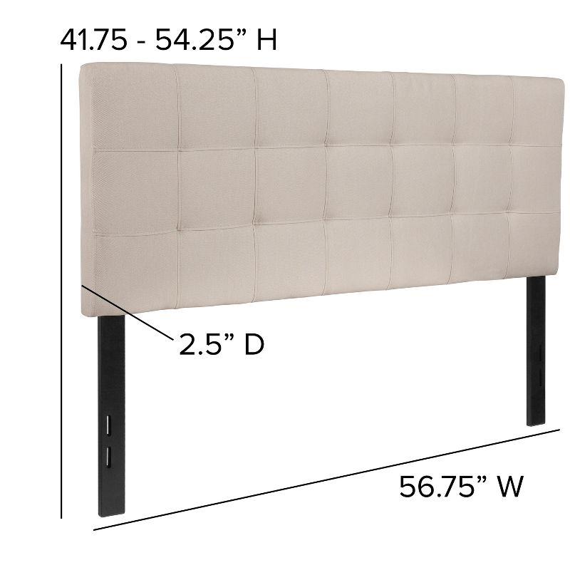 Emma and Oliver Quilted Tufted Upholstered Full Size Headboard in Beige Fabric
