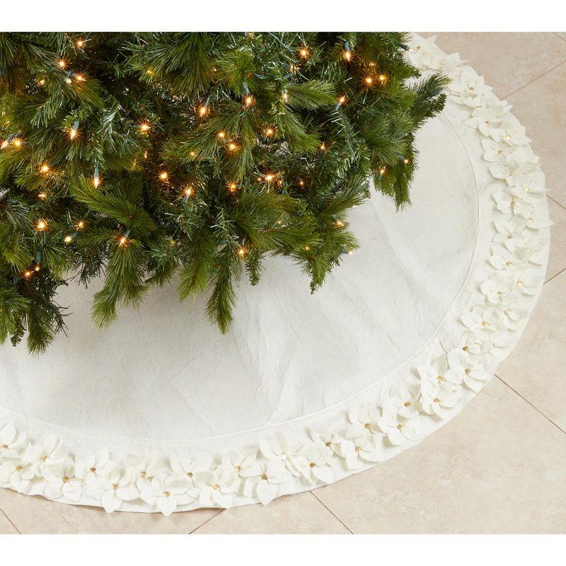 Saro Lifestyle Saro Lifestyle Floral Design Christmas Tree Skirt