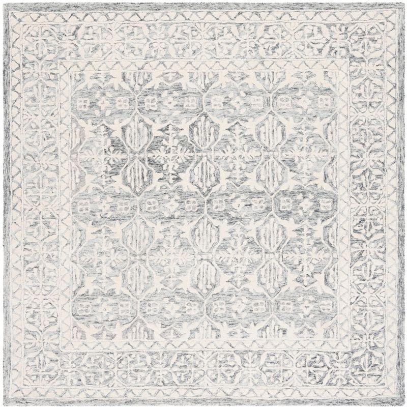 Metro MET903 Hand Tufted Indoor Area Rug - Dark Grey/Ivory - 6'x6' - Safavieh