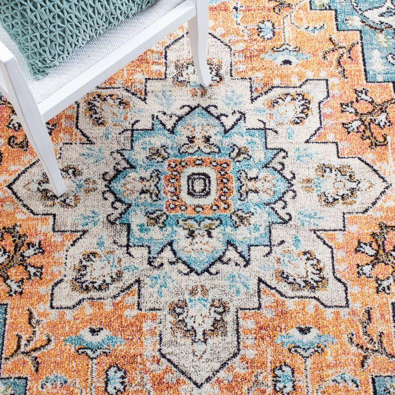 Madison MAD473 Power Loomed Indoor Area Rug - Orange/Teal - 5'3"x7'6" - Safavieh