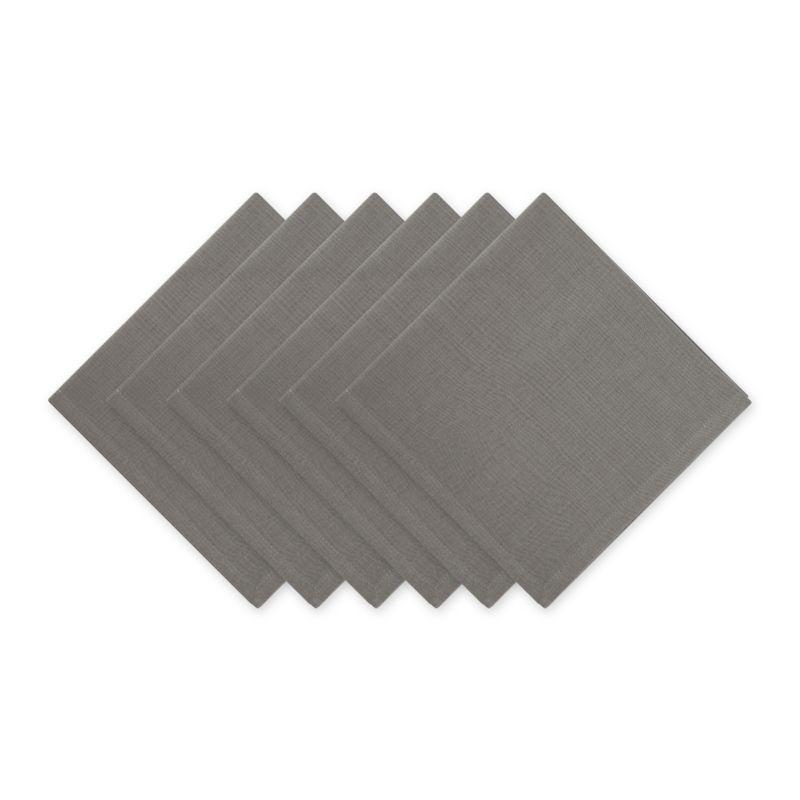 Design Imports  Solid Cotton Napkin Set 6 Piece, Gray, 20X20"