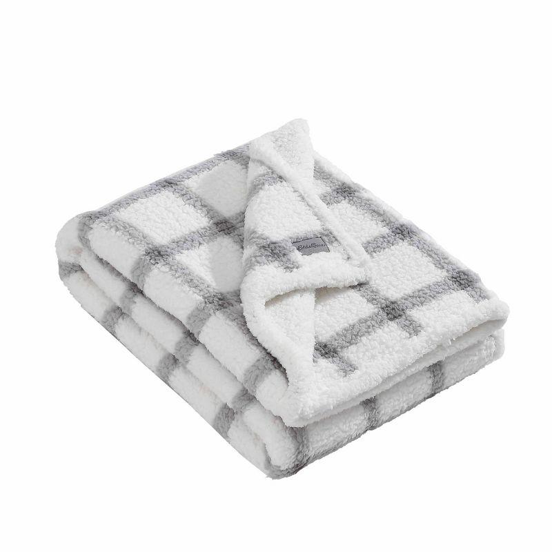 Eddie Bauer Printed Sherpa Reversible Throw Blankets