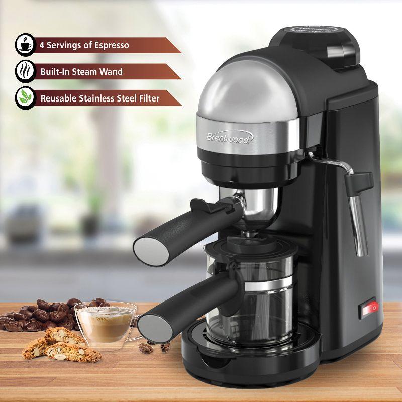 Brentwood BTWGA135BK Brentwood 800-Watt 20-Oz. Espresso & Cappuccino Maker
