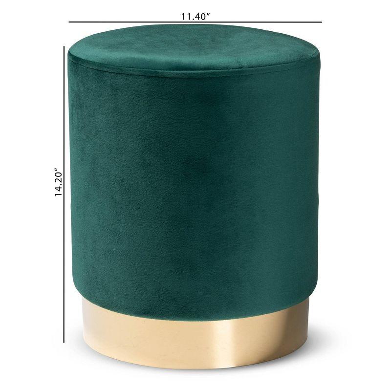 Chaela Velvet Metal Ottoman - Baxton Studio