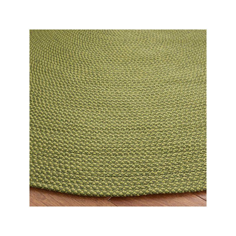 Braided BRD403 Hand Woven Area Rug - Olive/Green - 4' round - Safavieh.