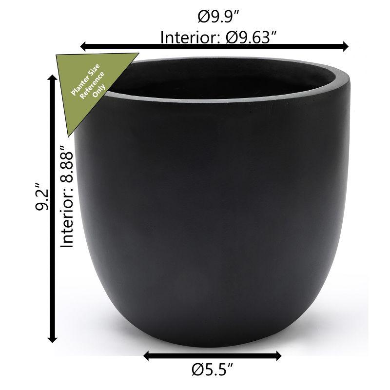 LuxenHome Round Tapered 9.2" H House Planter, Indoor/Outdoor Gray