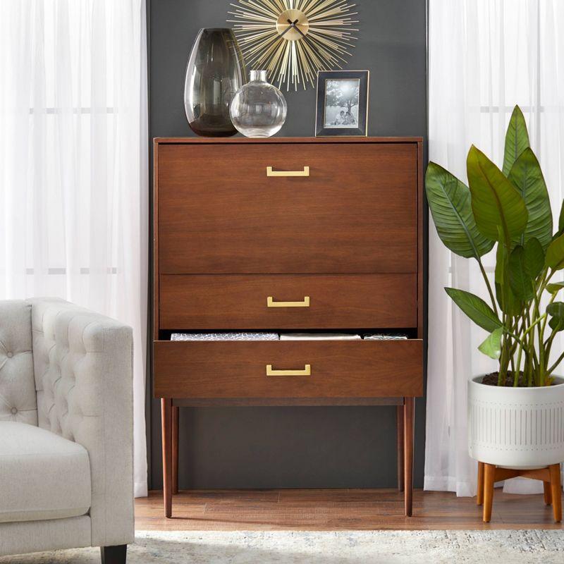 Jasper Tall Bar Cabinet Walnut - Lifestorey