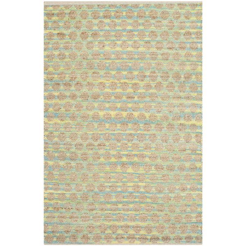 Cape Cod CAP820 Woven Indoor Area Rug - Teal/Natural - 4'x6' - Safavieh
