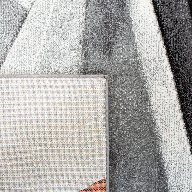 Hollywood HLW710 Machine Made Area Rug - 9'x12' - Grey/Orange - Safavieh