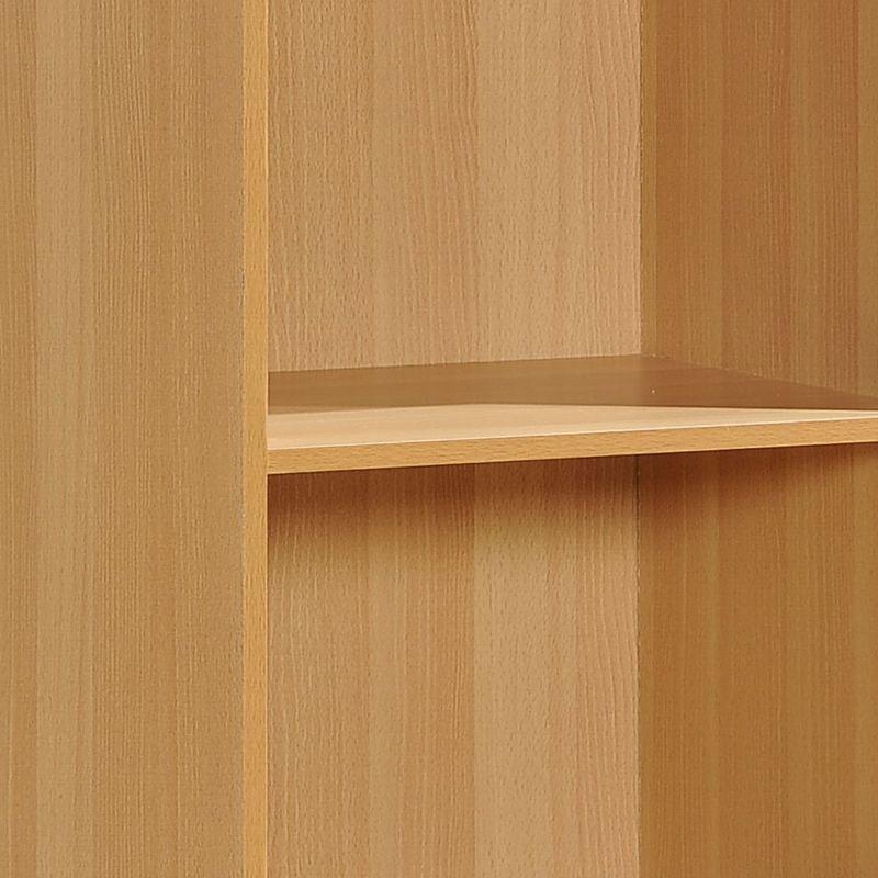 Hodedah 12 x 16 x 60 Inch 5 Shelf Bookcase and Office Organizer Solution for Living Room, Bedroom, Office, or Nursery, Beech Wood Finish