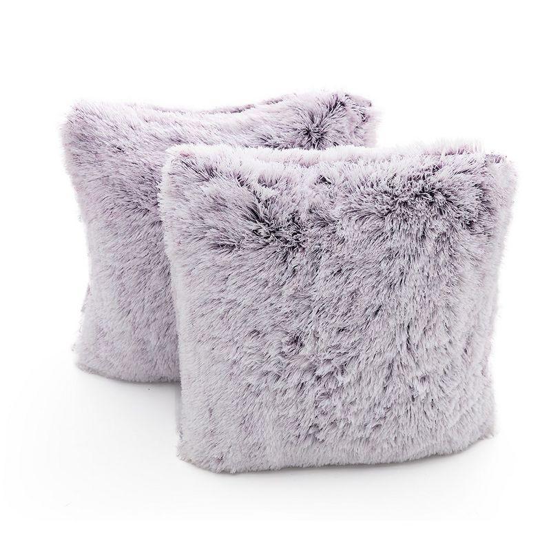 Cheer Collection Faux Fur Throw Pillow (Set of 2)