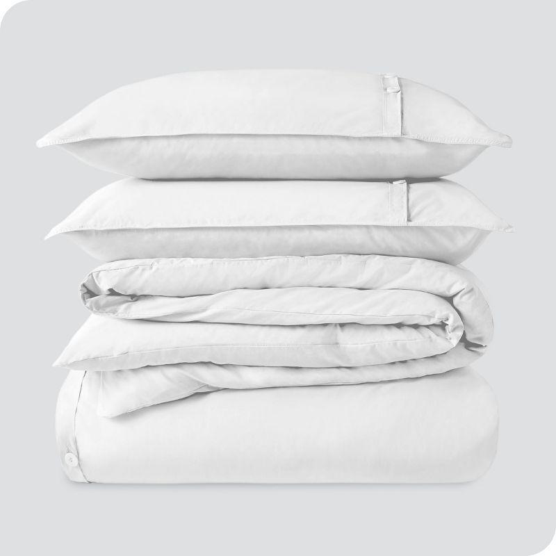 100% Organic Cotton Percale Duvet Cover and Sham Set by Bare Home