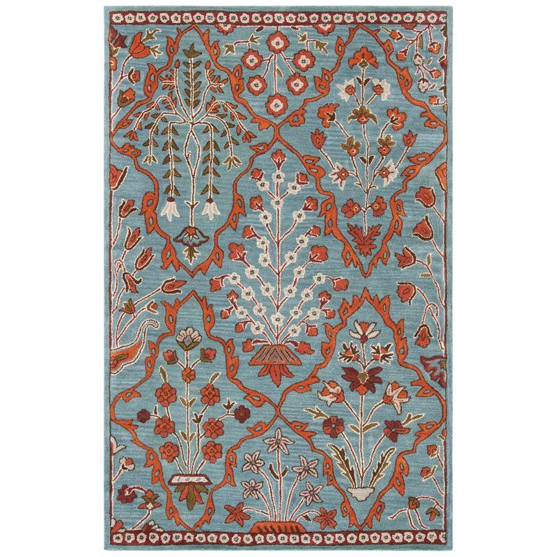 Wyndham WYD206 Power Loomed Area Rug - Blue/Rust - 8'9"x12' - Safavieh.