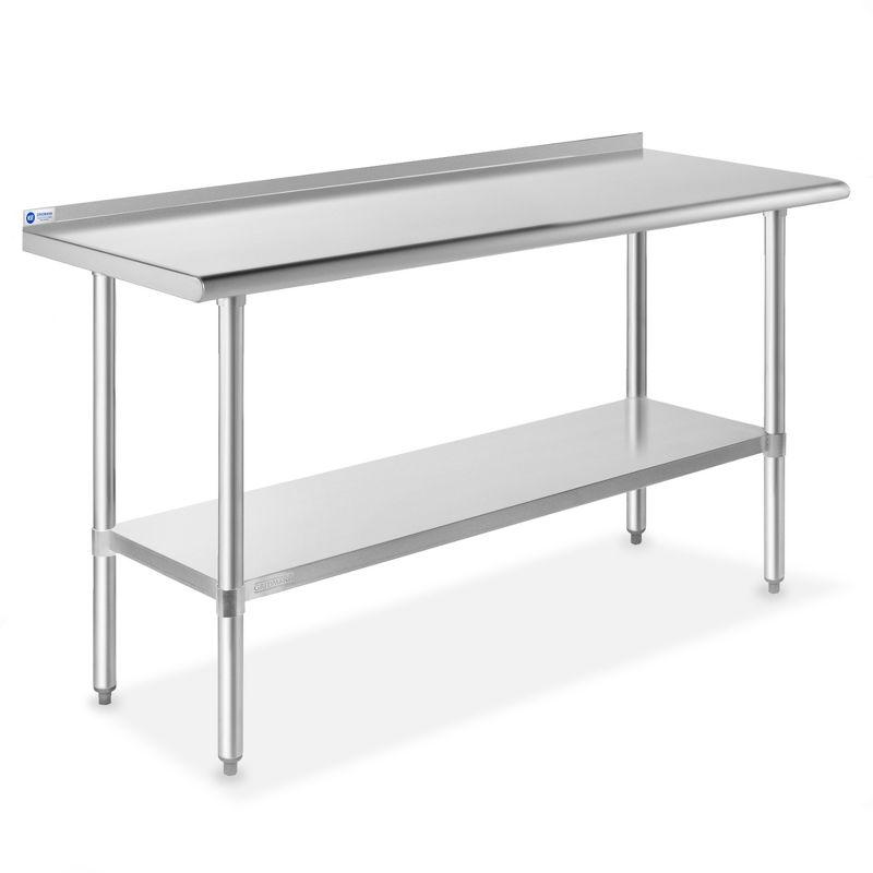 24" W x 60" L Stainless Steel Work Table with Backsplash & Undershelf