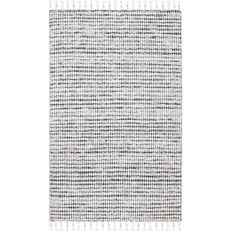 Casablanca CSB425 Power Loomed Area Rug - Black/Ivory - 4'x6' - Safavieh.