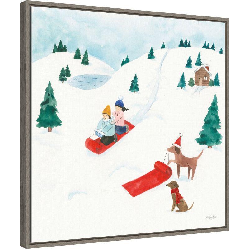 Amanti Art Winter Scene IV Dogs by Jenaya Jackson Canvas Wall Art Print Framed 22-in. x 22-in.