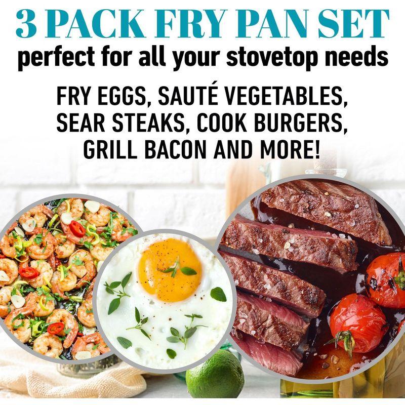 Gotham Steel Gotham Steel Aqua Blue 3 Pack Nonstick Fry Pan Set - 8'' 10'' and 12''