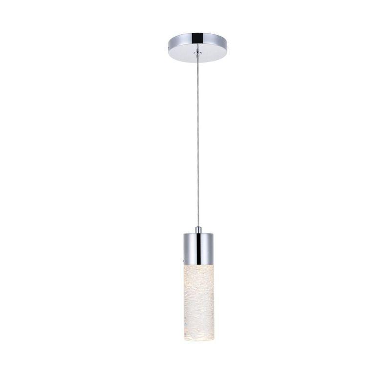 Chrome and Clear Glass LED Pendant Light