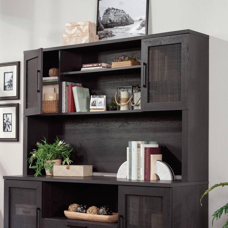 Raven Oak Large Hutch with Rattan Inserts