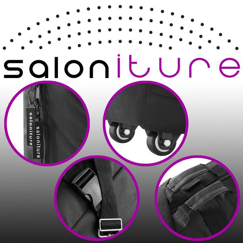 Saloniture Professional Universal Carry Case for Massage Table with Wheels - Black