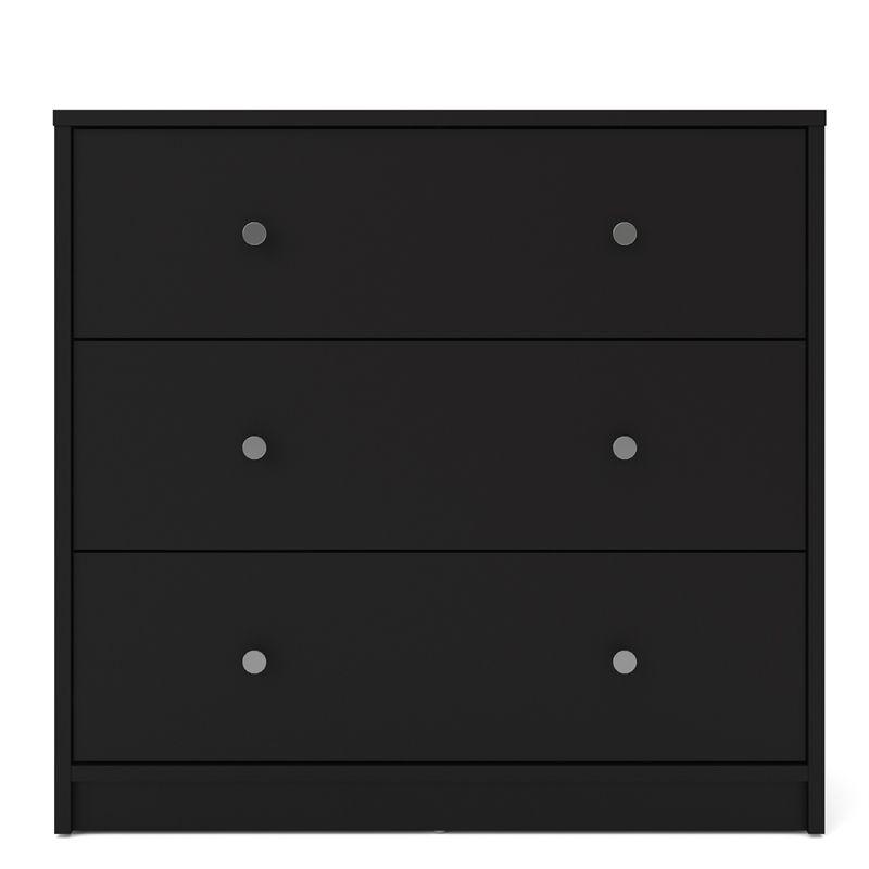 Wood Portland 3 Drawer Chest in Black-Tvilum