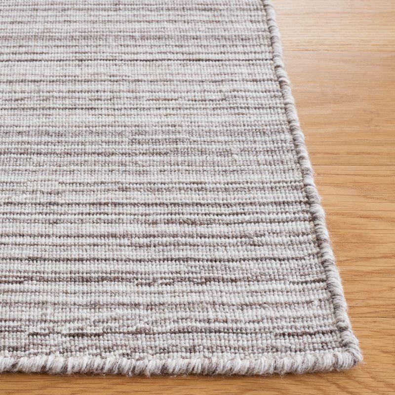 Ivory Flat Woven Handmade Square Synthetic Rug