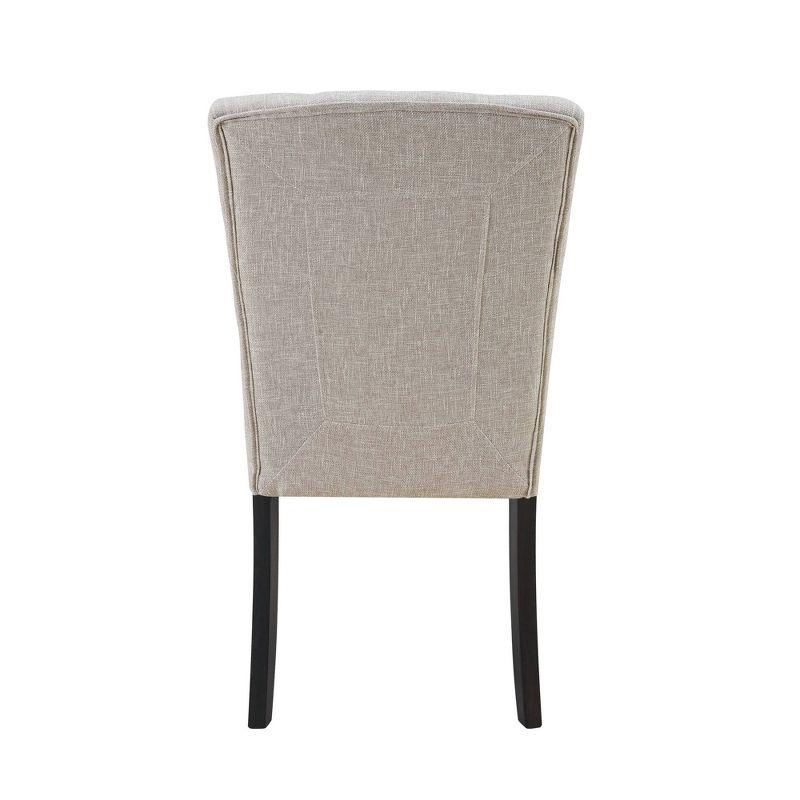 Set of 2 Landon Tufted Upholstered Chair Set Taupe - Picket House Furnishings: Contemporary Polyester, Foam-Filled