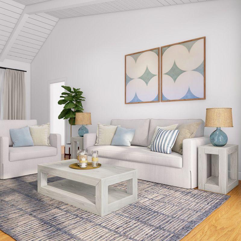 Plank+Beam 40" Modern Rectangular Coffee Table with Shelf, Solid Wood Table with Storage