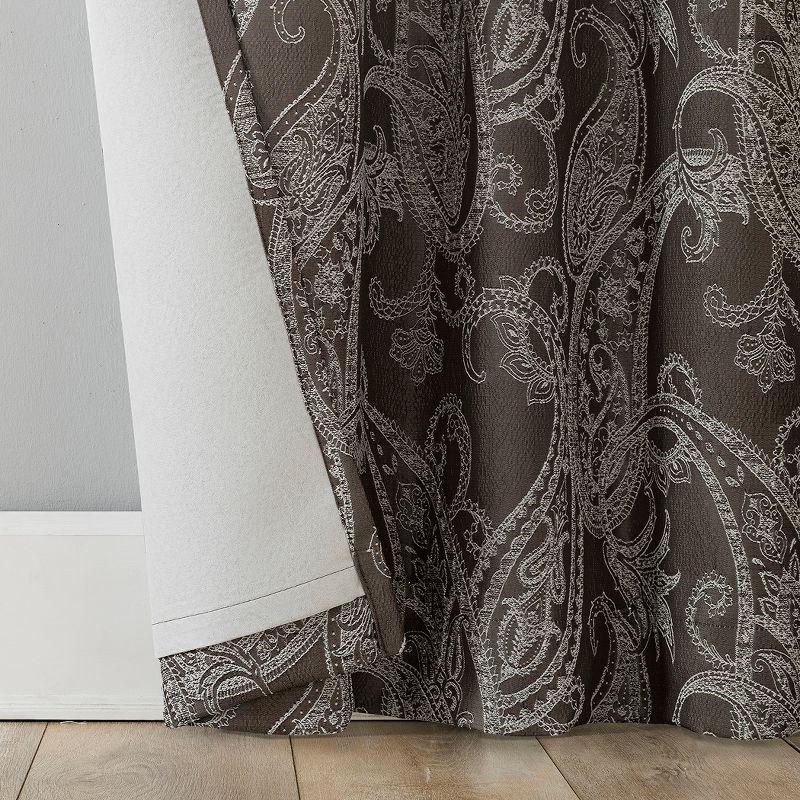 Sun Zero 100% Blackout Pedra Paisley Embroidery Back Tab Curtain Panel