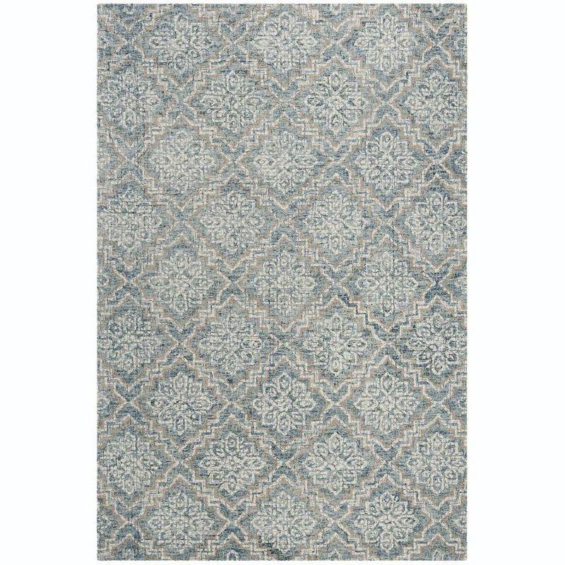 Abstract ABT201 Handmade Indoor Area Rug - Blue/Grey - 5'x8' - Safavieh