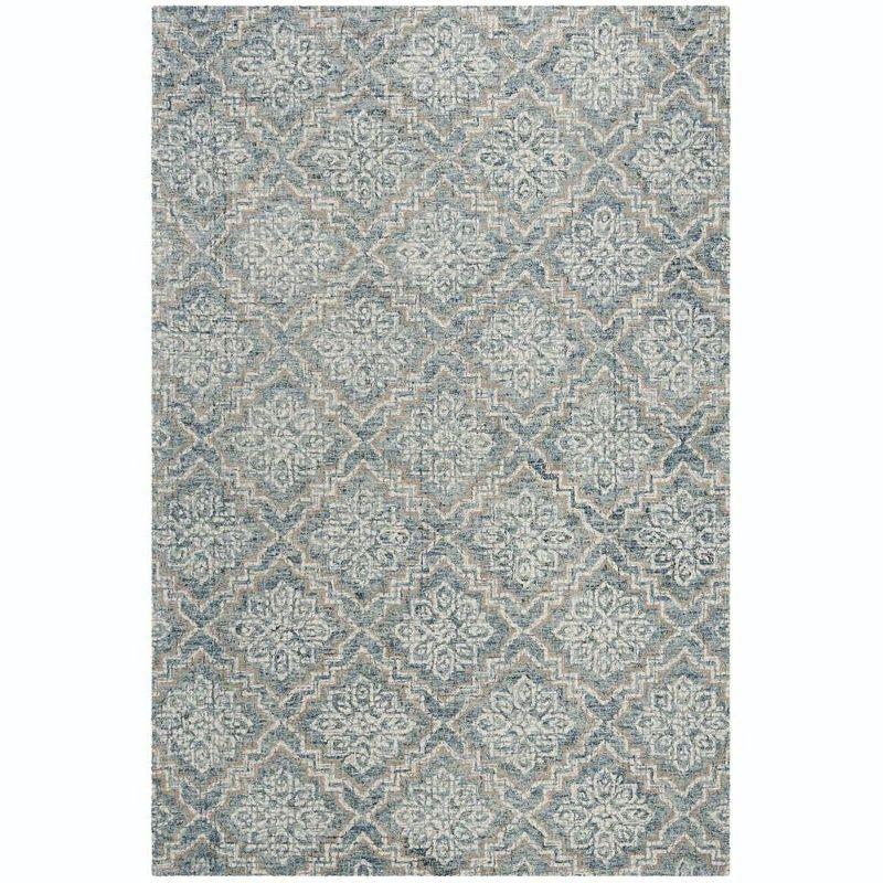 Abstract ABT201 Handmade Indoor Area Rug - Blue/Grey - 5'x8' - Safavieh