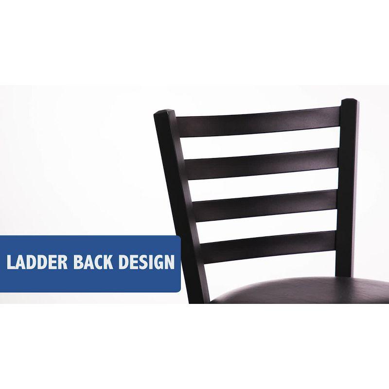 Flash Furniture Black Ladder Back Metal Restaurant Barstool