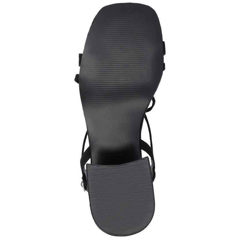 Journee Collection Womens Amity Sling Back Multi Strap Block Heel Sandals Black 5.5