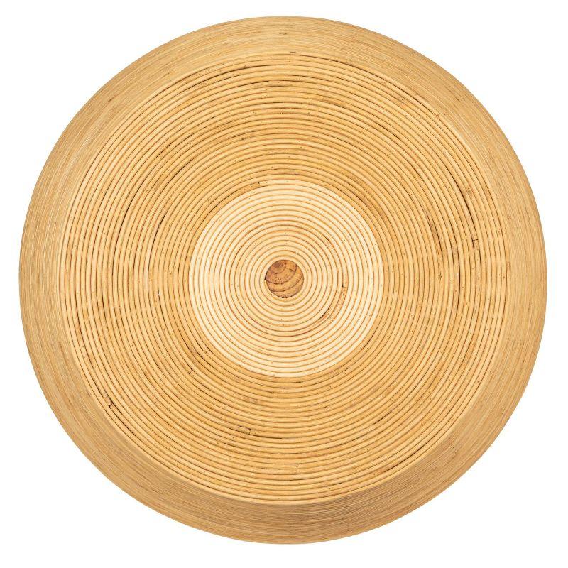 Storied Home Round Barrel Accent Table Natural