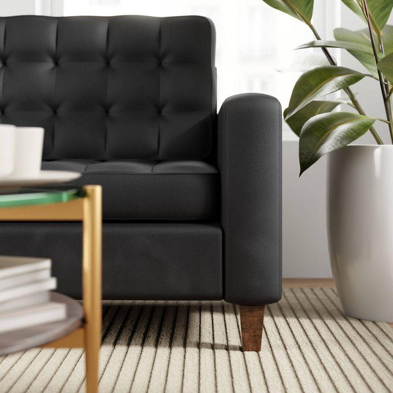 76” Brynn Upholstered Square Arm Sofa with Buttonless Tufting - Brookside Home